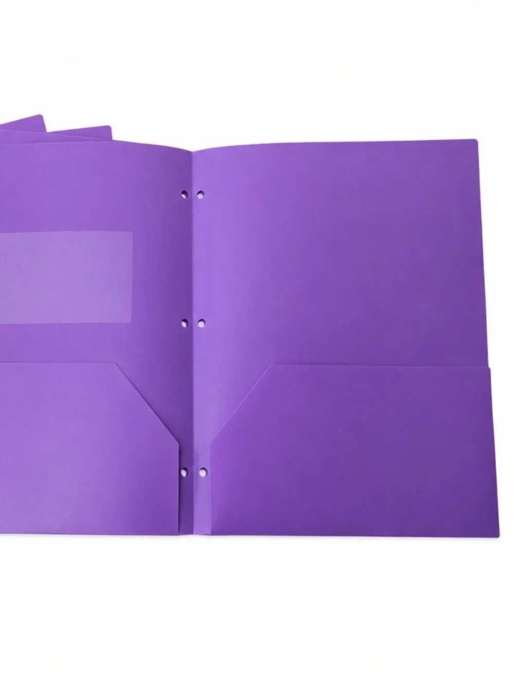 5 Pack Purple 2 Pocket Plastic Folders with Prongs Letter Size School Office New